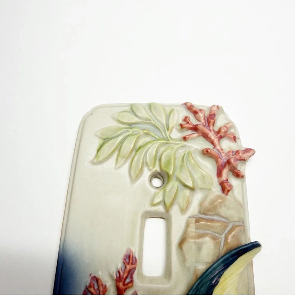 Vintage Ceramic Angel Fish Light Switch Plate